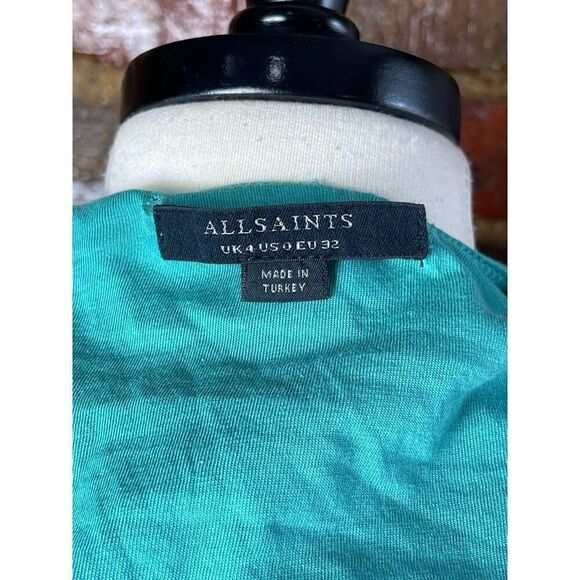 All Saints Womens Khaki Green Rejuvenate Layla Bodysuit T-Shirt Design - Picture 6 of 6